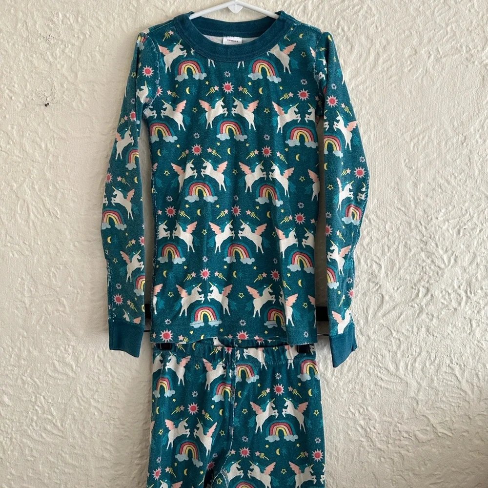 Hanna Andersson Long John Pajama Set Magical Unicorn Kids Girls 8 - Picture 2 of 7